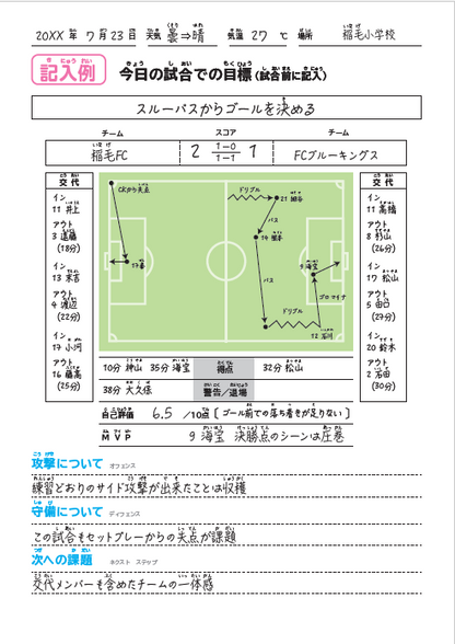 稲毛FCサッカーノート