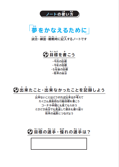 稲毛FCサッカーノート